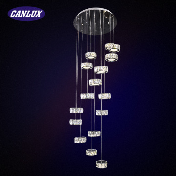80W crystal ceiling pendant light with stainless steel material